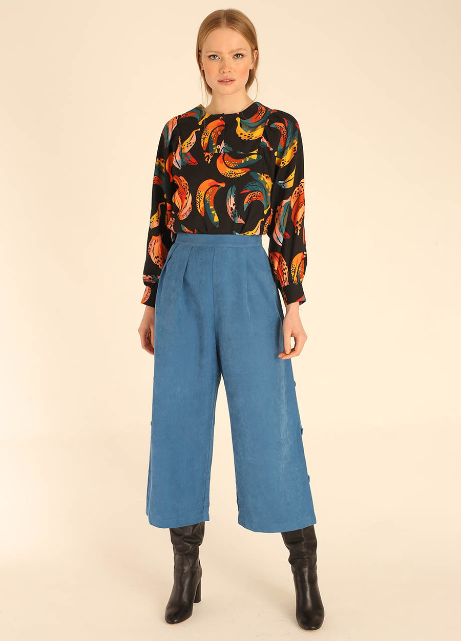 PLEATS CULOTTE BLUE