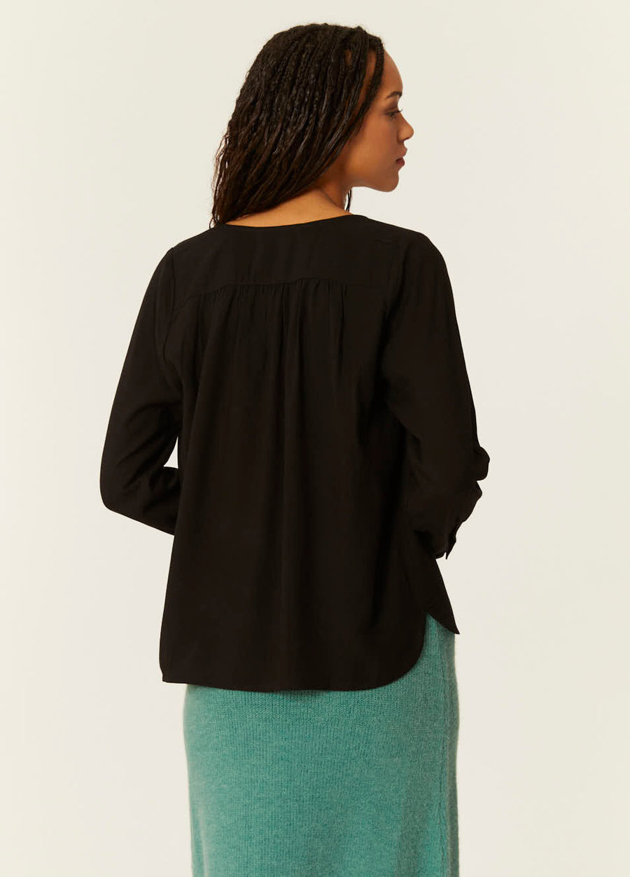 BLUSA IN ECOVERO NERA