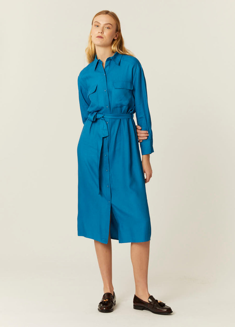 ABITO CAMICIA IN ECOVERO BLU