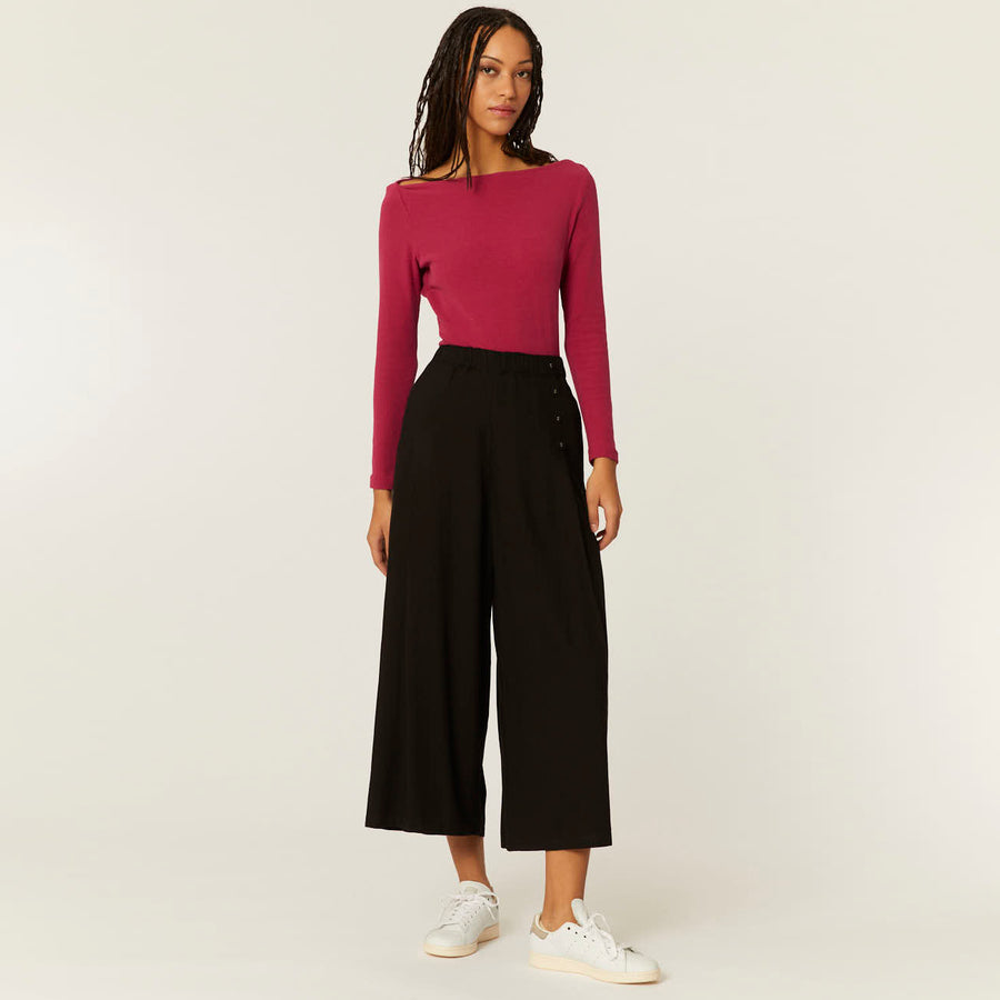 PANTALON ANCHO ECOVERO NEGRO