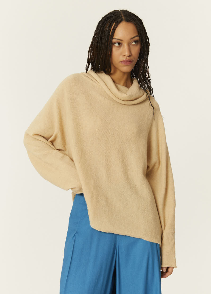MAGLIA COLLO AMPIO PANNA