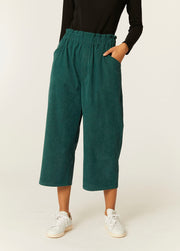SHORTS IN VELLUTO VERDE