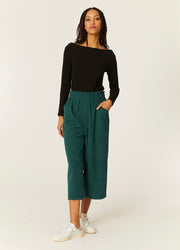 SHORTS IN VELLUTO VERDE