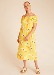 BANANA BARDOT DRESS