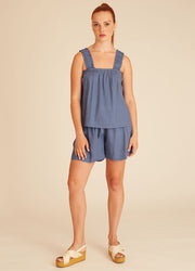LINEN TOP BLUE