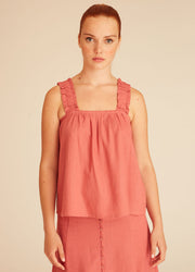 LINEN TOP PINK