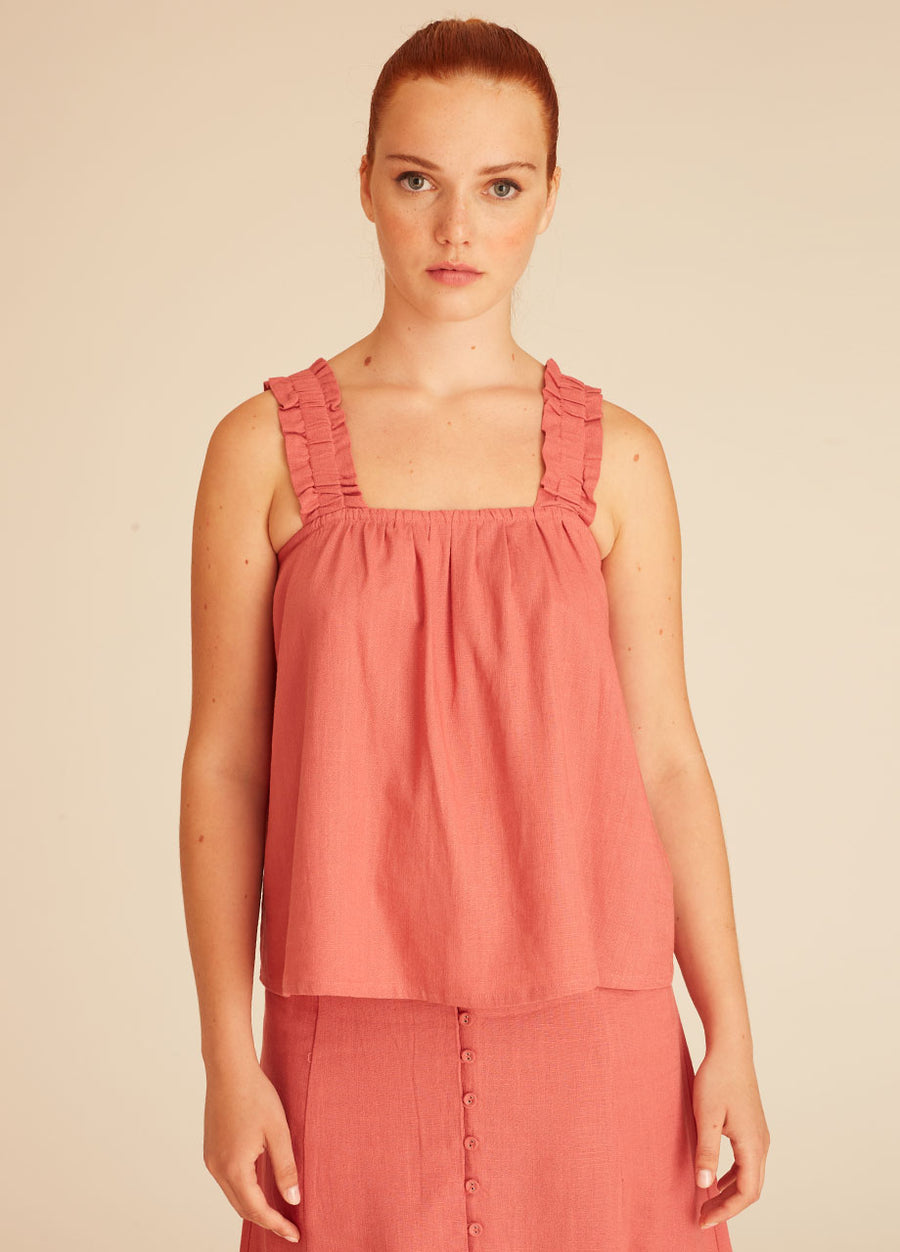 LINEN TOP PINK