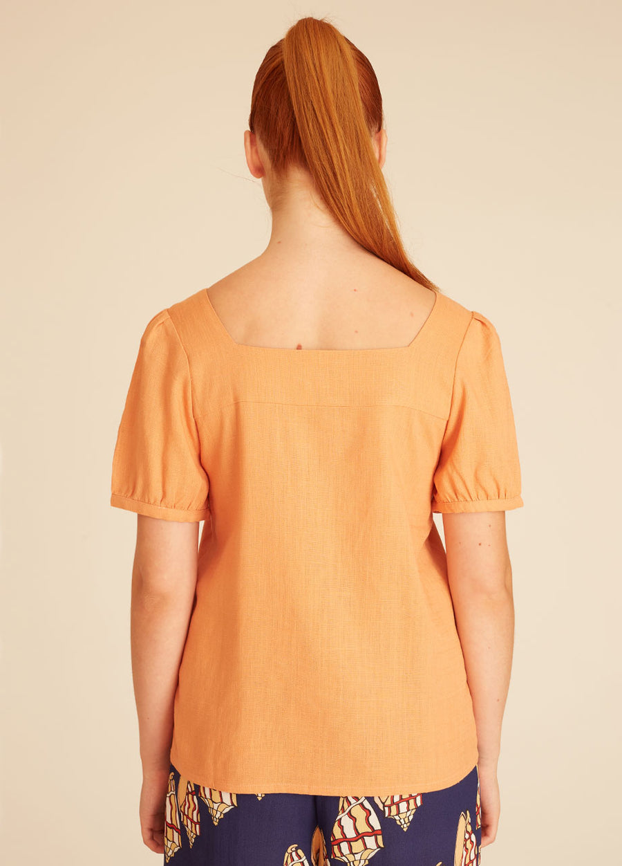 LINEN BLOUSE PEACH