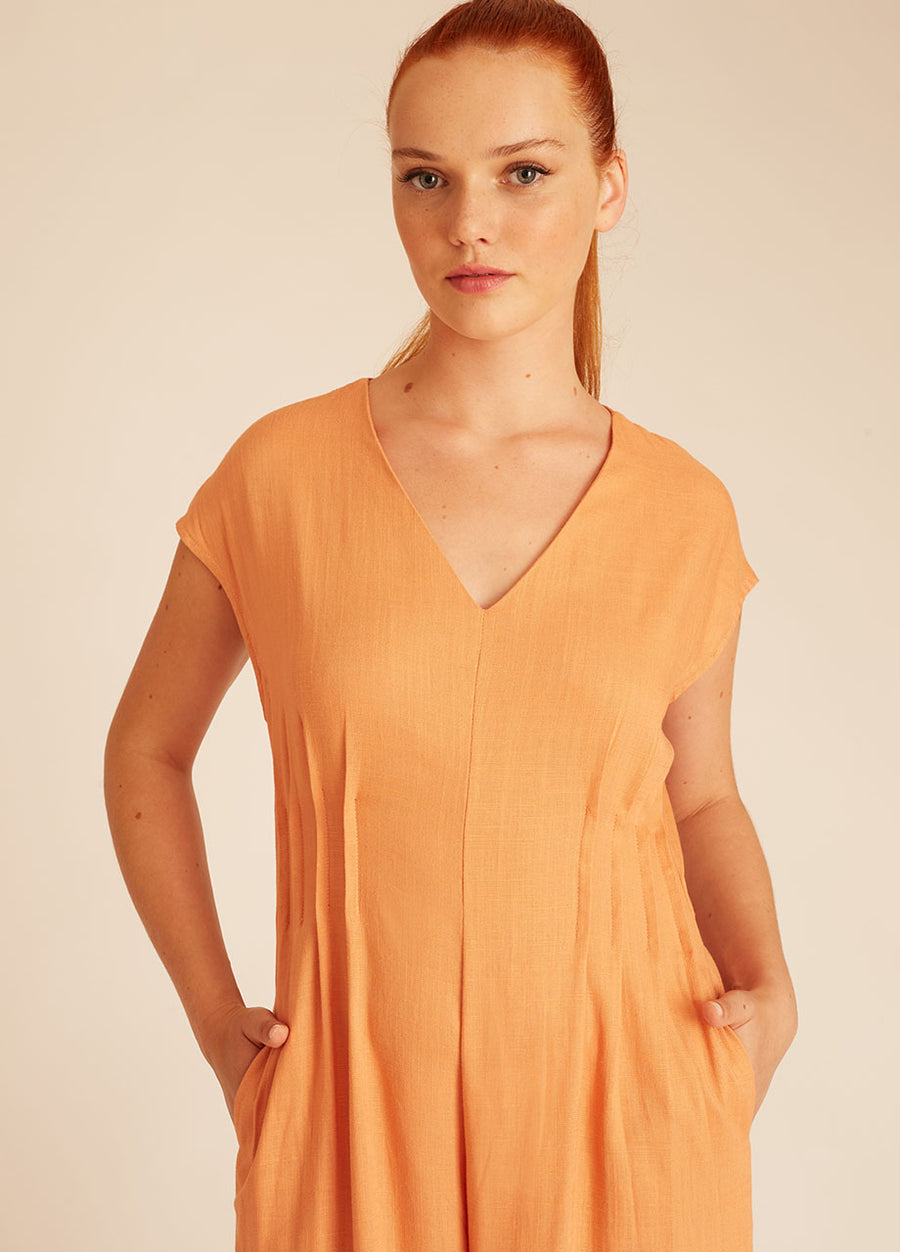 LINEN PLAYSUIT PEACH