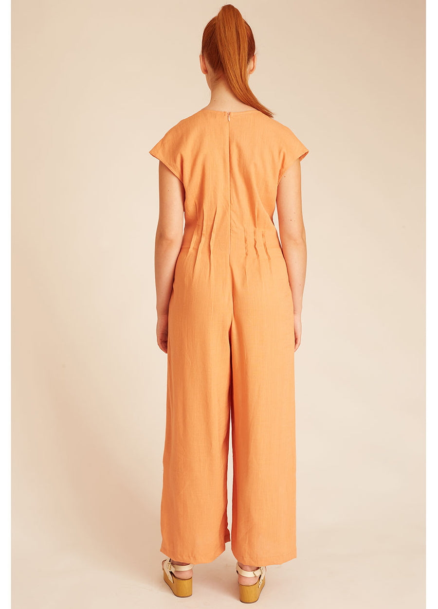LINEN PLAYSUIT PEACH