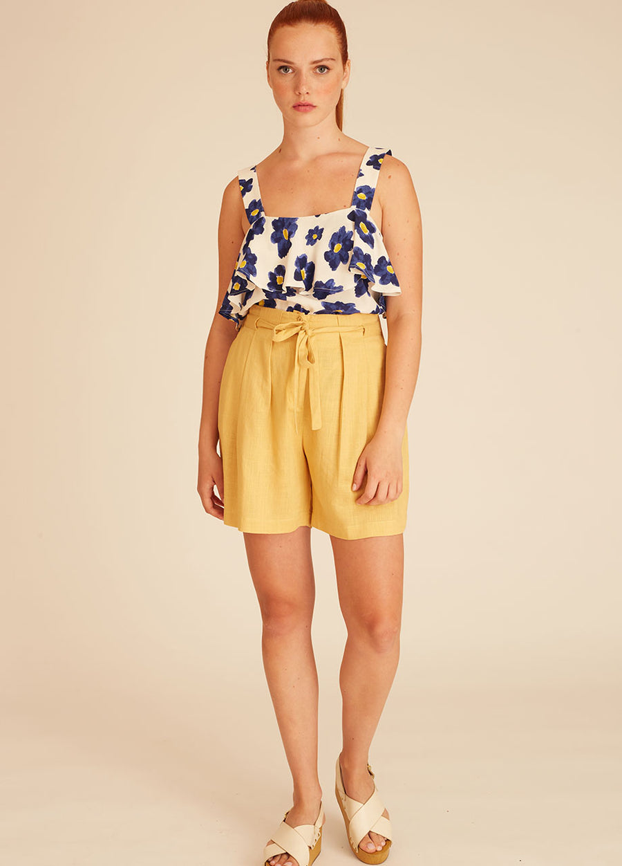 LINEN SHORT YELLOW
