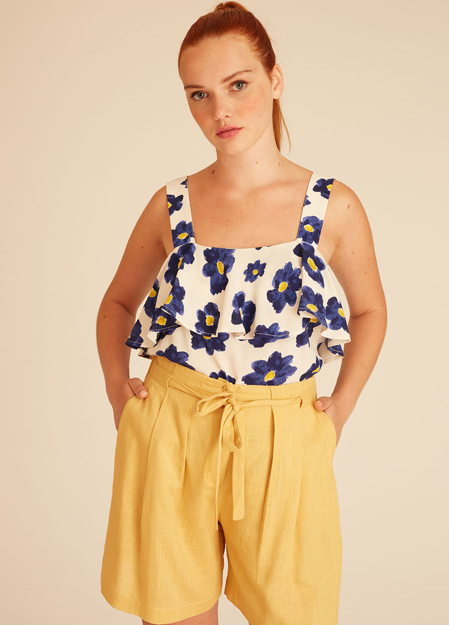 LINEN SHORT YELLOW