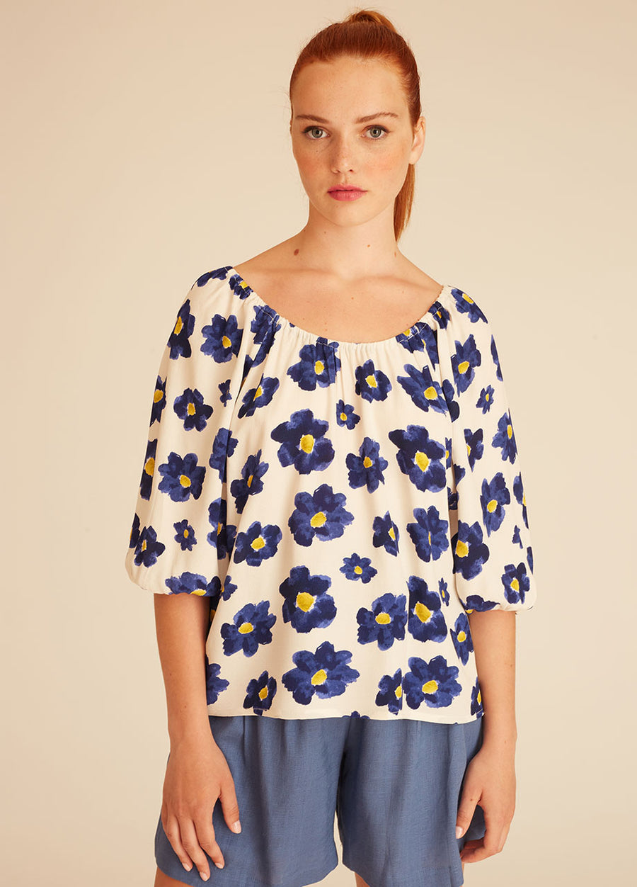 BLUE FLOWERS BLOUSE