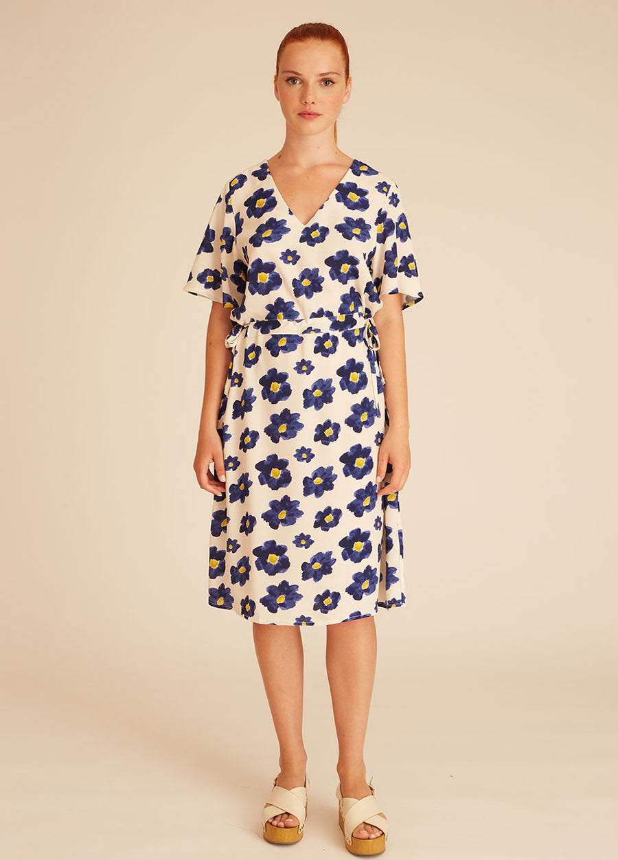 BLUE FLOWERS SHORT DRESS