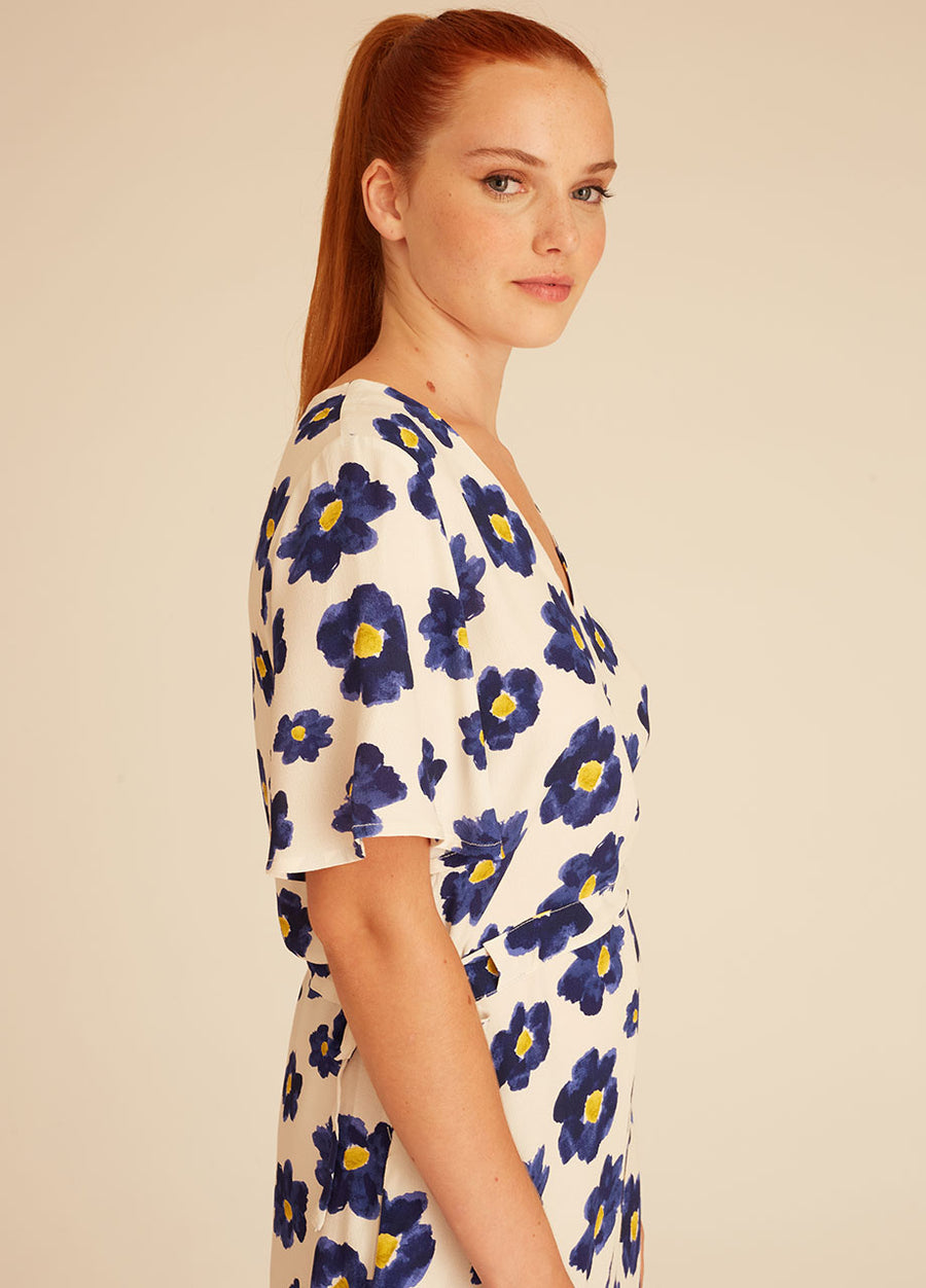 BLUE FLOWERS SHORT DRESS