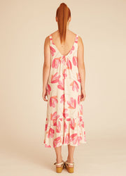 PINK FLOWERS LONG DRESS