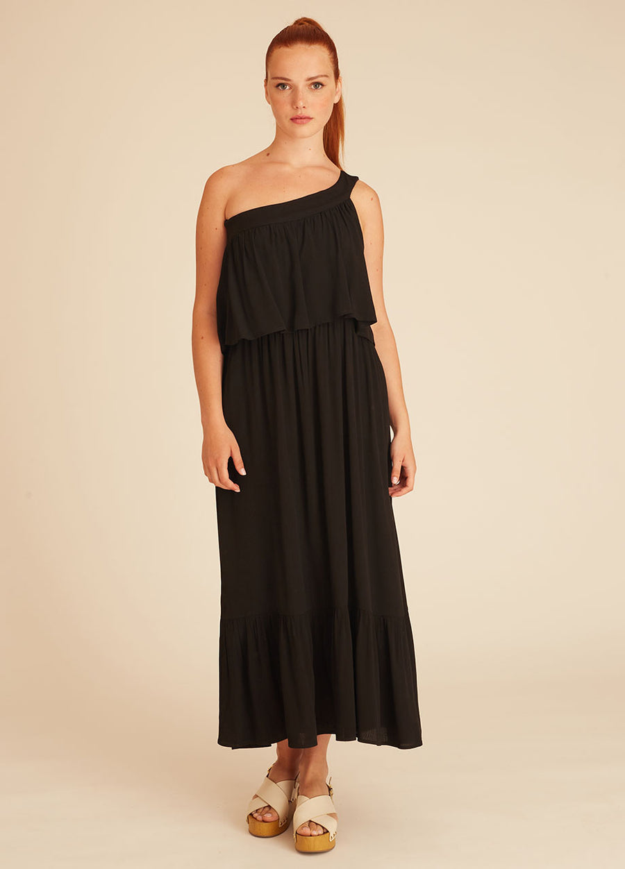 ONE SHOULDER DRESS BLACK