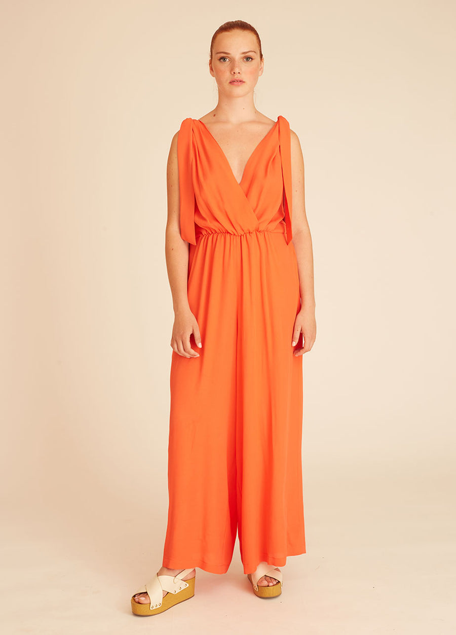 VISCOSE PLAYSUIT CORAL