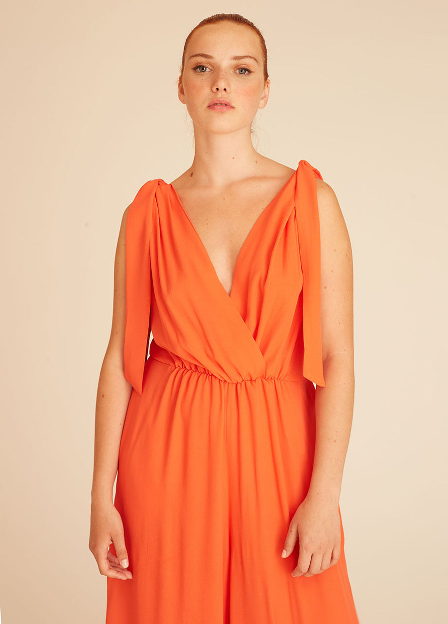 VISCOSE PLAYSUIT CORAL