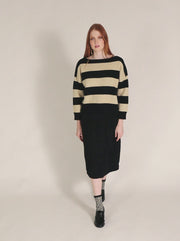 BLACK AND CREAM STRIPED JERSEY
