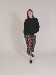 BLACK CARDIGAN WITH HEART BUTTONS