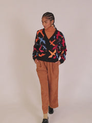 BUTTONED BIRDS CARDIGAN