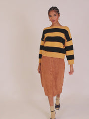 BLACK AND MUSTARD STRIPED JERSEY