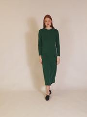 GREEN KNIT MIDI DRESS