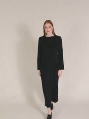 Culottes in velluto a coste con pinces nere